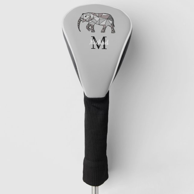Monogram Niedlich Graphics Elephant Personalisiert Golf Headcover (Vorderseite)