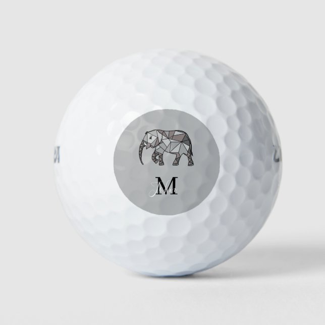 Monogram Niedlich Graphics Elephant Personalisiert Golfball (Vorderseite)