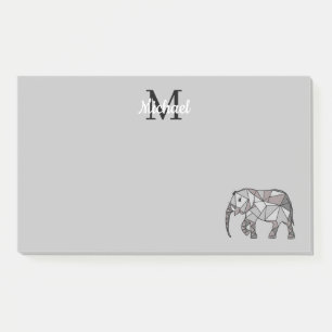 Monogram Niedlich Graphics Elephant Personalisiert Post-it Klebezettel