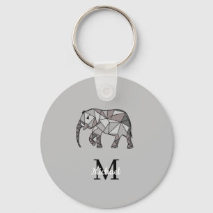Monogram Niedlich Graphics Elephant Personalisiert Schlüsselanhänger