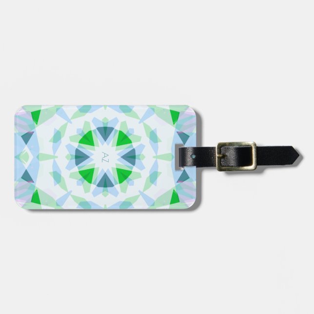 Monogram Niedlich Green Hübsch Blue Magic Star Gir Gepäckanhänger (Vorderseite horizontal)