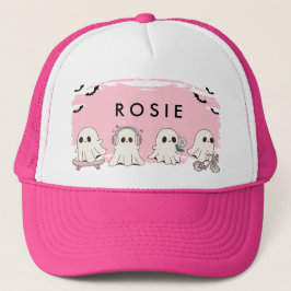Monogram Niedlich Halloween Pink Ghosts Spooky Truckerkappe