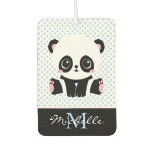 Monogram Niedlich Panda Bär Personalisiert Polka D Autolufterfrischer