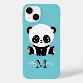 Monogram Niedlich Panda Personalisiert Bubble Gum Case-Mate iPhone 14 Hülle