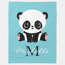 Monogram Niedlich Panda Personalisiert Bubble Gum  Fleecedecke