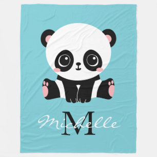 Monogram Niedlich Panda Personalisiert Bubble Gum  Fleecedecke