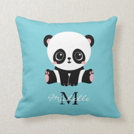 Monogram Niedlich Panda Personalisiert Bubble Gum Kissen