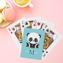 Monogram Niedlich Panda Personalisiert Bubble Gum Spielkarten