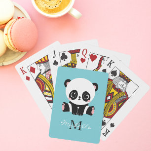 Monogram Niedlich Panda Personalisiert Bubble Gum Spielkarten