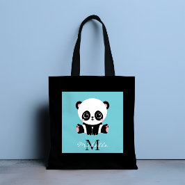 Monogram Niedlich Panda Personalisiert Bubble Gum  Tasche