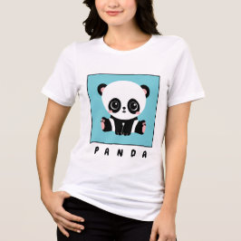 Monogram Niedlich Panda Personalisiert Bubble Gum Tri-Blend Shirt