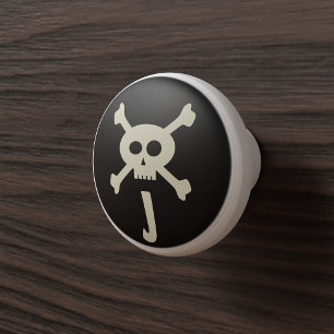 Monogram Niedlich Pirate Skull Crossbones Cabinet  Keramikknauf