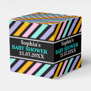 Monogram Niedlich Stripe Babydusche Geschenkschachtel