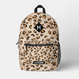 Monogram niedlich stylisches Gezeitenmuster Bedruckter Rucksack
