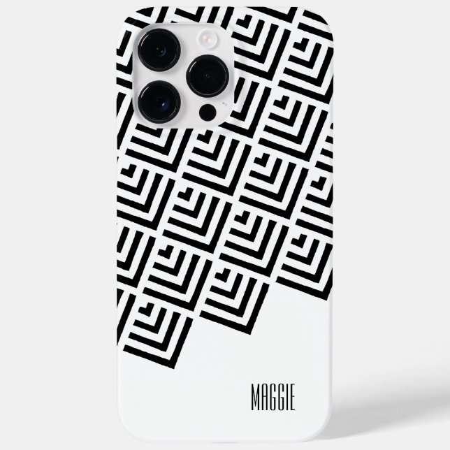 Monogram Niemals verstarb klassisch schwarz, weiß  Case-Mate iPhone 14 Pro Max Hülle (Rückseite)