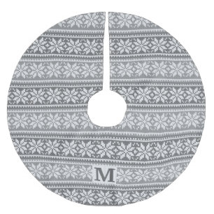 Monogram Nordic Snowflake Imitate Strick Sweater G Polyester Weihnachtsbaumdecke