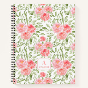 Monogram-Notebook für Pfirsichpfirsichmuster Notizbuch