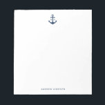 Monogram Notepad Notizblock<br><div class="desc">Nautical Navy Blue Anchor Monogram Notepad. Ein individualisierbares Notizblock mit marineblarem Anker. Personalisieren Sie dieses nautische Notizblock,  indem Sie Ihre eigenen Daten hinzufügen.</div>
