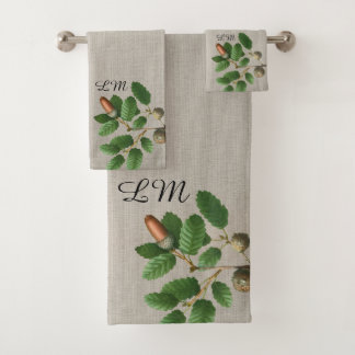 Monogram Oak-Blätter Badhandtuch Set