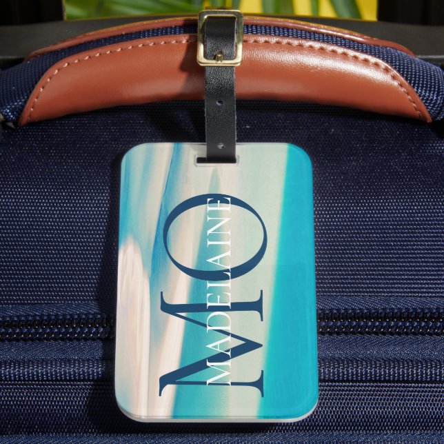 Monogram Ocean Beach Blue Personal Gepäckanhänger (Vorderseite Insitu 2)