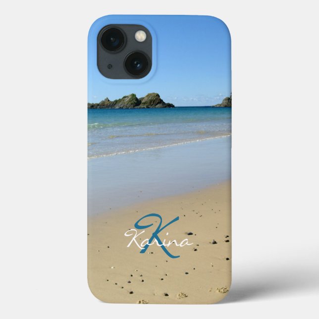 Monogram Ocean Beach Coque-Mate iPhone 13 Coque (Verso)