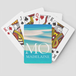 Monogram Ocean Beach White Blue Personal Spielkarten