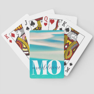 Monogram Ocean Beach White Blue Personal Spielkarten