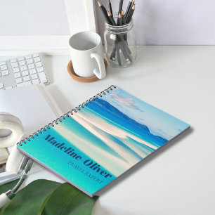 Monogram Ocean Blue Sea Beach Personal Notizblock