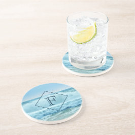 Monogram Ocean Wave Crashing on Shore Getränkeuntersetzer