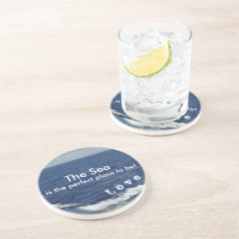 Monogram Ocean Waves Drinks Coasters Sandstein Untersetzer