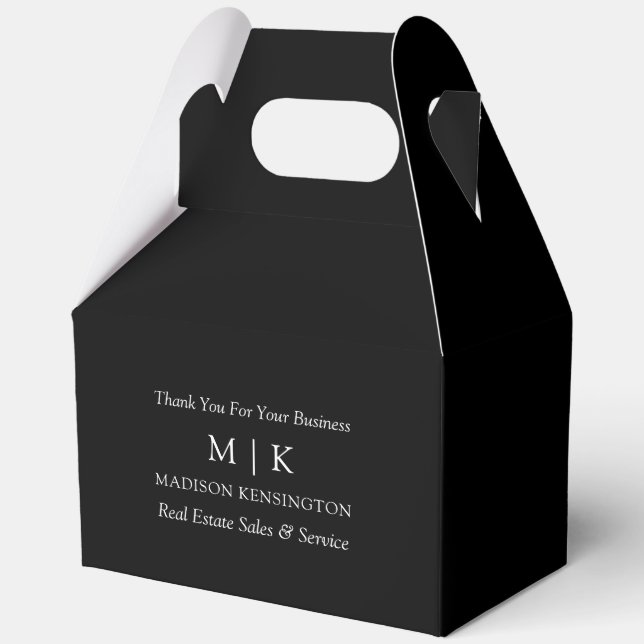 Monogram oder Add-Logo Business Black Game Geschenkschachtel (Vorderseite)