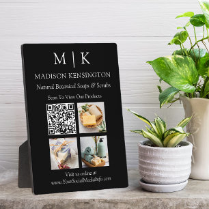Monogram oder Add-Logo Business QR-Code-Foto schwa Fotoplatte
