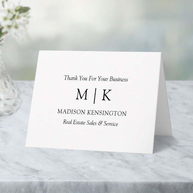 Monogram oder Add-Logo-Geschäft Vielen Dank (Customize to add text to inside of card.)