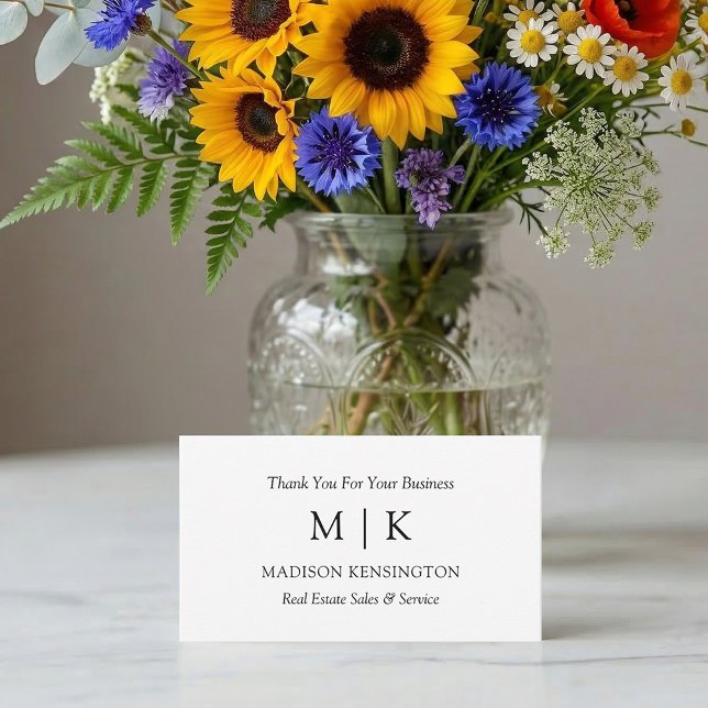 Monogram oder Add-Logo-Geschäft Vielen Dank Mitteilungskarte (Edit to Customize text, colors and more)