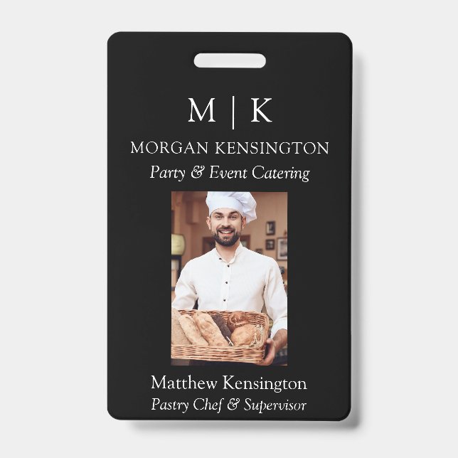 Monogram oder Logo-Firmenfarbe hinzufügen Ausweis (Vorderseite)