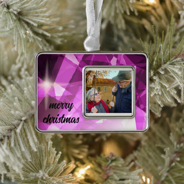 Monogram Oma ,Opa Weihnachtsschmuck Rahmen-Ornament Silber (Baum)