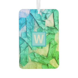 Monogram ombre abstraktes Muster blau cygrün Autolufterfrischer