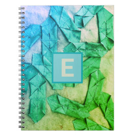 Monogram ombre aquamarin grüne Farbabweichung abst Notizblock