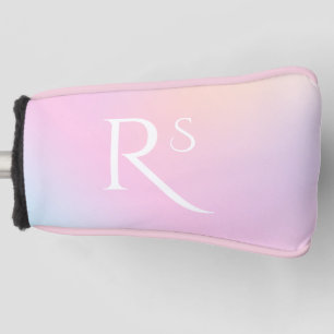 Monogram Ombre Holographic Pink Girly Personalisie Golf Headcover