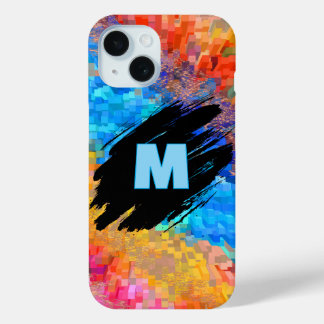 Monogram on Rainbow Abstract Background Case-Mate iPhone Hülle