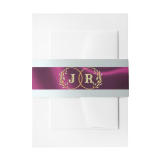 Monogram on Ribbon - Plum Einladungsbanderole