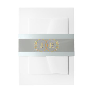 Monogram on Ribbon - Sage Einladungsbanderole