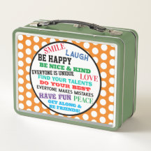 Monogram Orange Green Polka Dots Motivierend