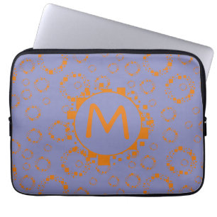 Monogram Orange Purple Circle Digital Squares Laptopschutzhülle