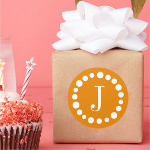Monogram Orange Template Stickers