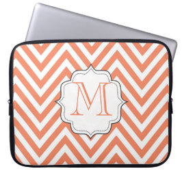 Monogram Orange Zickzack Designer Notebook-Bag Laptopschutzhülle