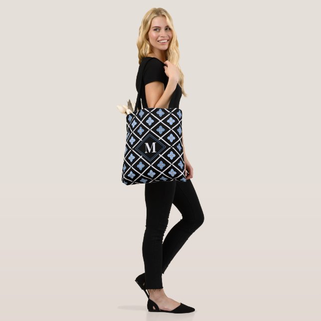 Monogram Oriental Blue Sakura Muster Tasche (Am Model)