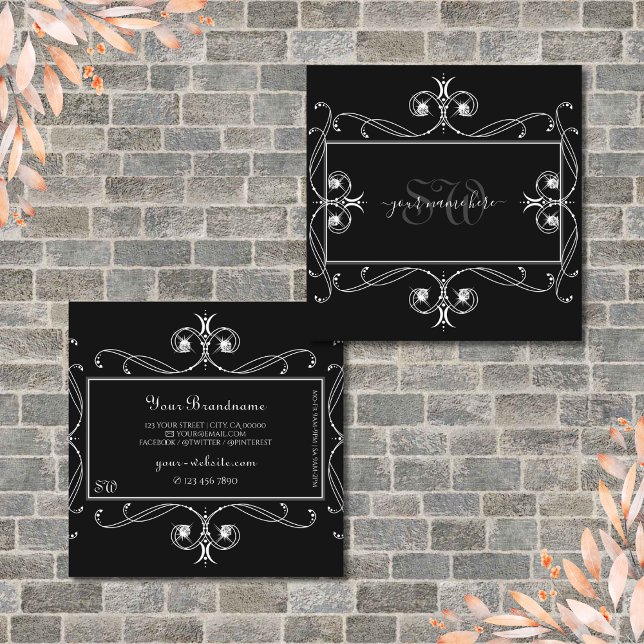 Monogram Ornaments Quadratische Visitenkarte (Von Creator hochgeladen)