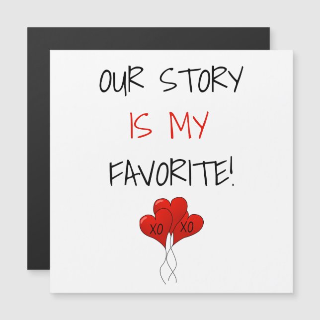 Monogram Our Story ist meine Lieblings-Valentine  Magnetkarte (Vorne/Hinten)