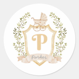 Monogram P | Neutral Runder Aufkleber